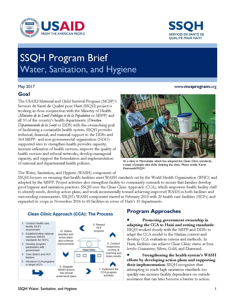 'SSQH Program Brief' cover