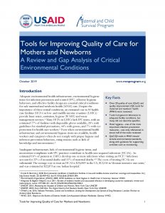 'Tools for Improving Quality of Care for Mothers and Newborns' cover